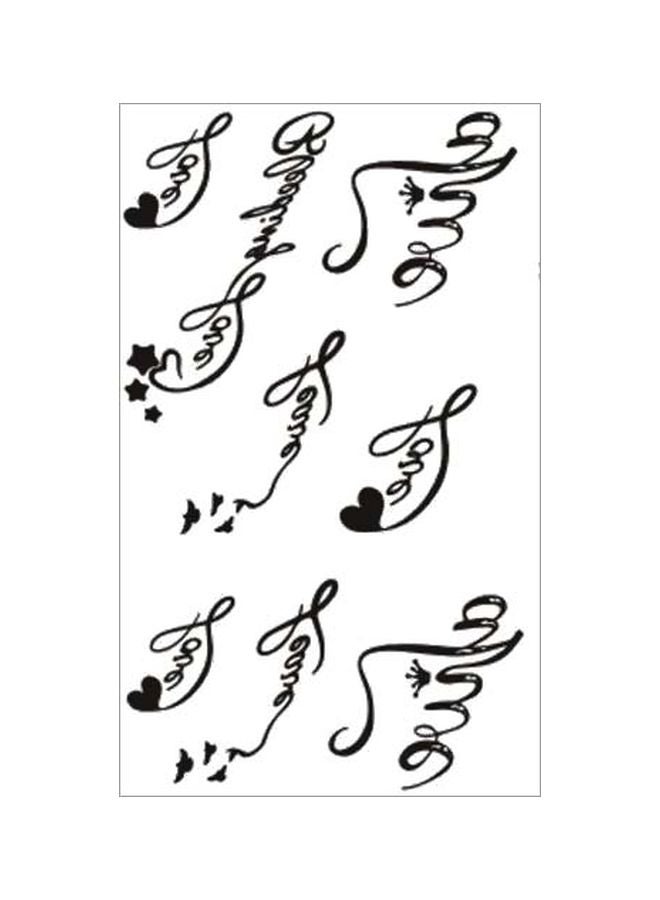 ملصق تاتو مؤقت مقاوم للماء أسود