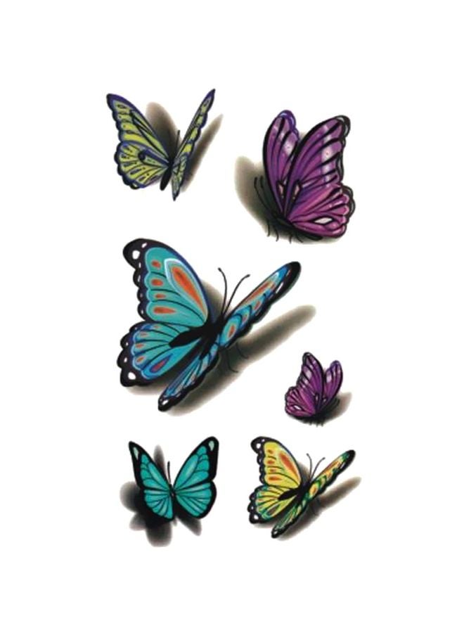 ملصق تاتو مؤقت مقاوم للماء أزرق/ أرجواني/ أسود