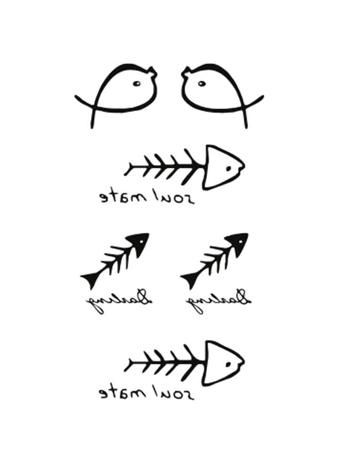 ملصق تاتو مؤقت مقاوم للماء أسود