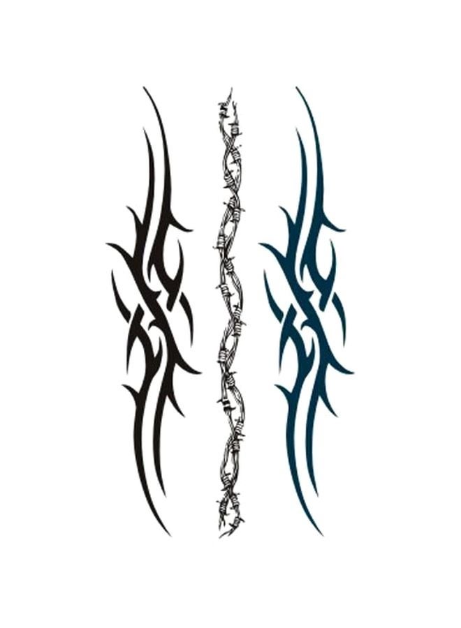 ملصق تاتو مؤقت مقاوم للماء الأسود / الأزرق