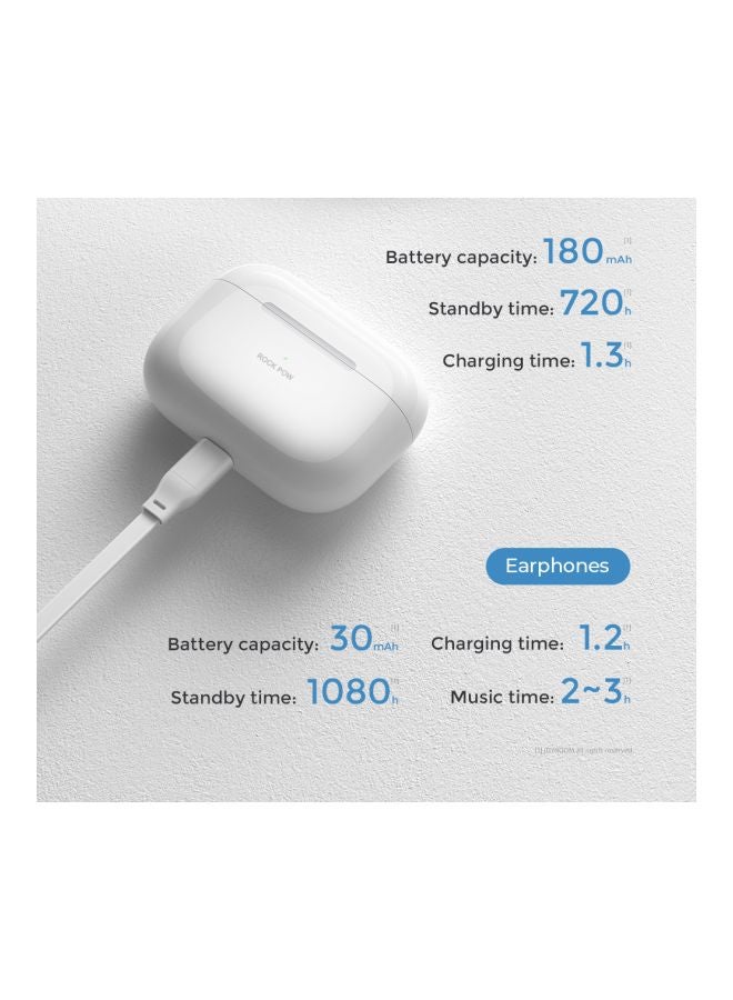 Rock Pow In Ear Wireless Earbuds White  - Image 3