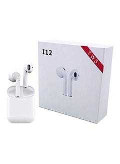 I12 TWS Bluetooth In-Ear Earbuds With Charging Case White