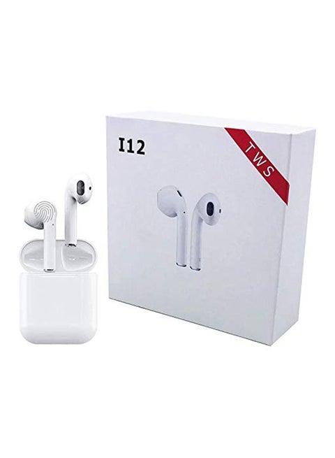 I12 TWS Bluetooth In-Ear Earbuds With Charging Case White