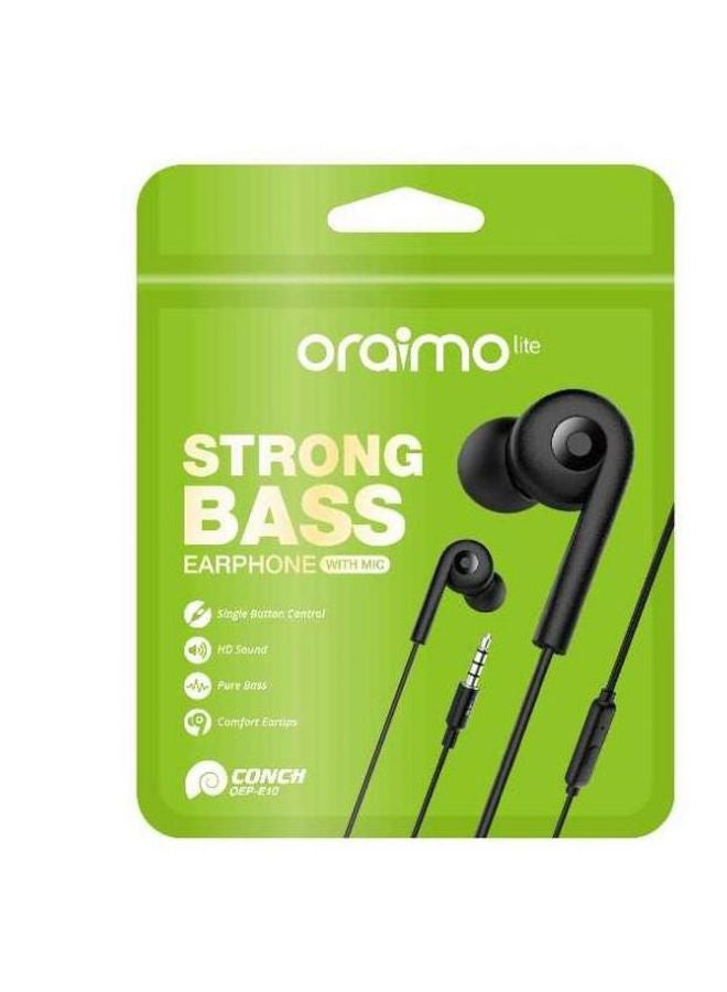 Oraimo - In-Ear Wired Bass Headphones With Mic Black - Image 1