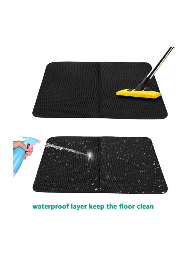 بساط لفضلات القطط بطبقة مزدوجة أسود - Image 2