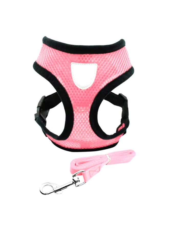 Breathable Mesh Leash Harness Pink - Image 1