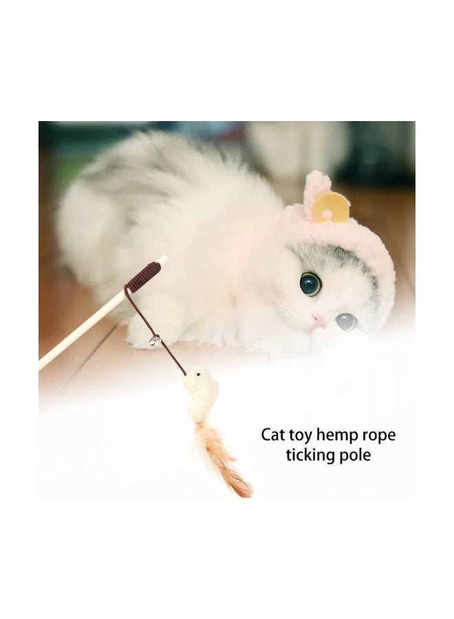 Cat Stick Interactive Training Toy Beige/Brown/White - Image 2