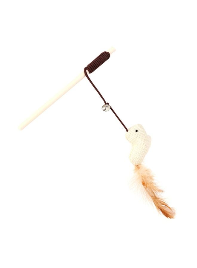 Cat Stick Interactive Training Toy Beige/Brown/White - Image 1