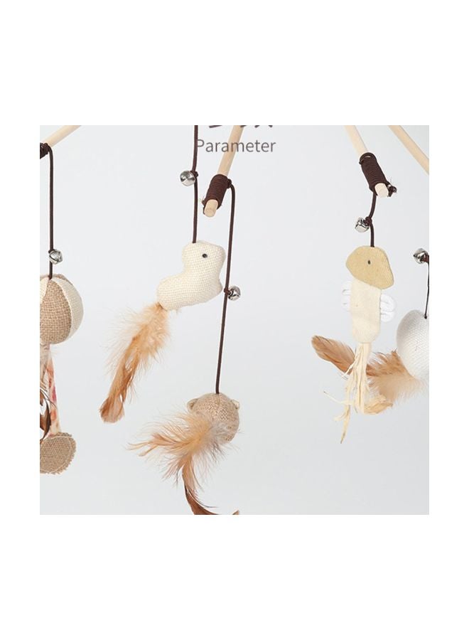 Cat Stick Interactive Training Toy Beige/Brown/White - Image 3