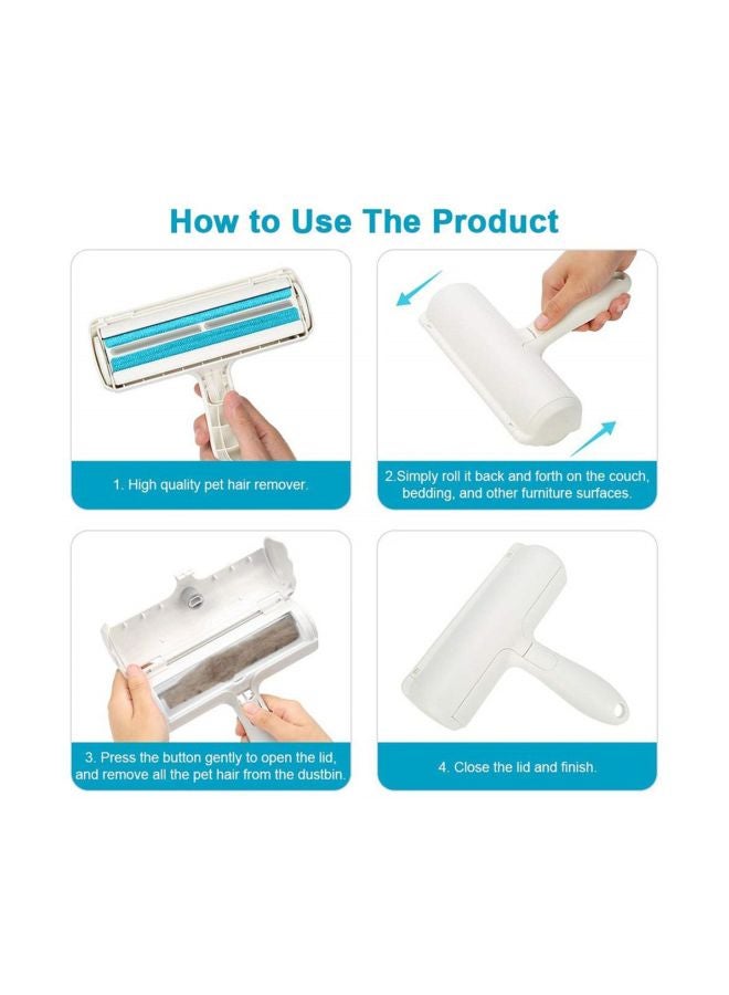 Reusable Pet Hair Remover With Self-Cleaning Base White 210mm - Image 2