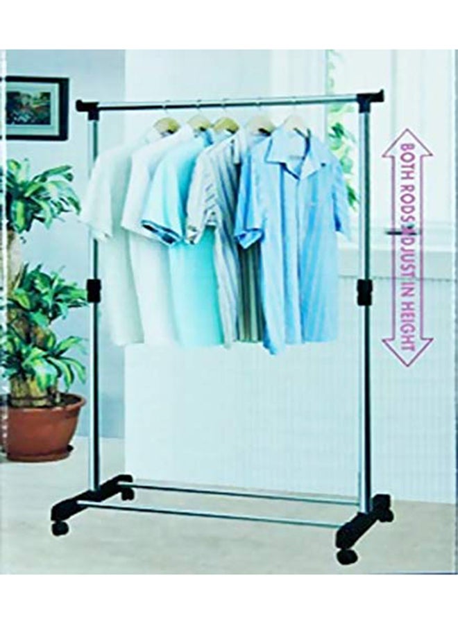 ليوستار علاقة ملابس وحيدة القطب التلسكوبية أسود/ فضي 91x43 (adjustable hight 94 to 160)سم  - Image 4