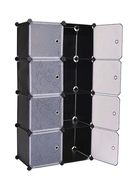 8 Cells Multifunctional Deatchable Storage Cabinet Clear/Black 4 to 5feet