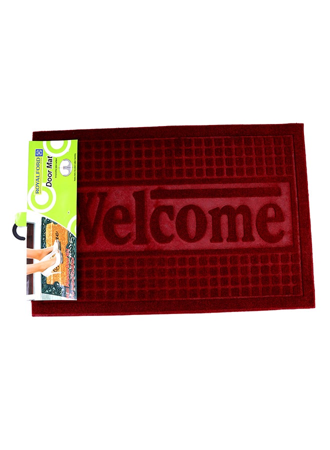 Royalford - Welcome Printed Square Door Mat Red 40 x 60cm - Image 1
