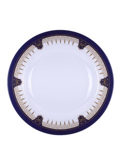 Royalford Soup Plate Blue/White/Gold 10inch  - Image 1