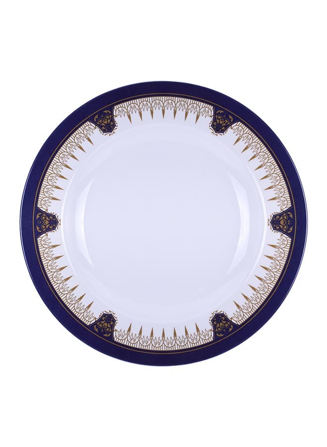 Royalford Soup Plate Blue/White/Gold 10inch  - Image 1