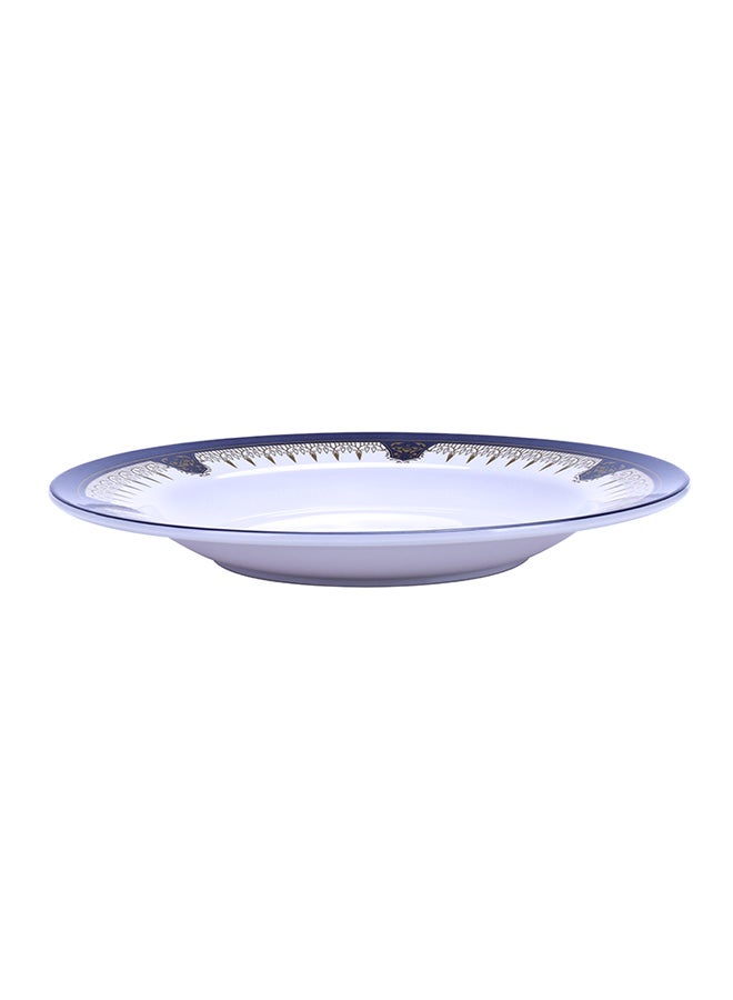 Royalford Soup Plate Blue/White/Gold 10inch  - Image 3