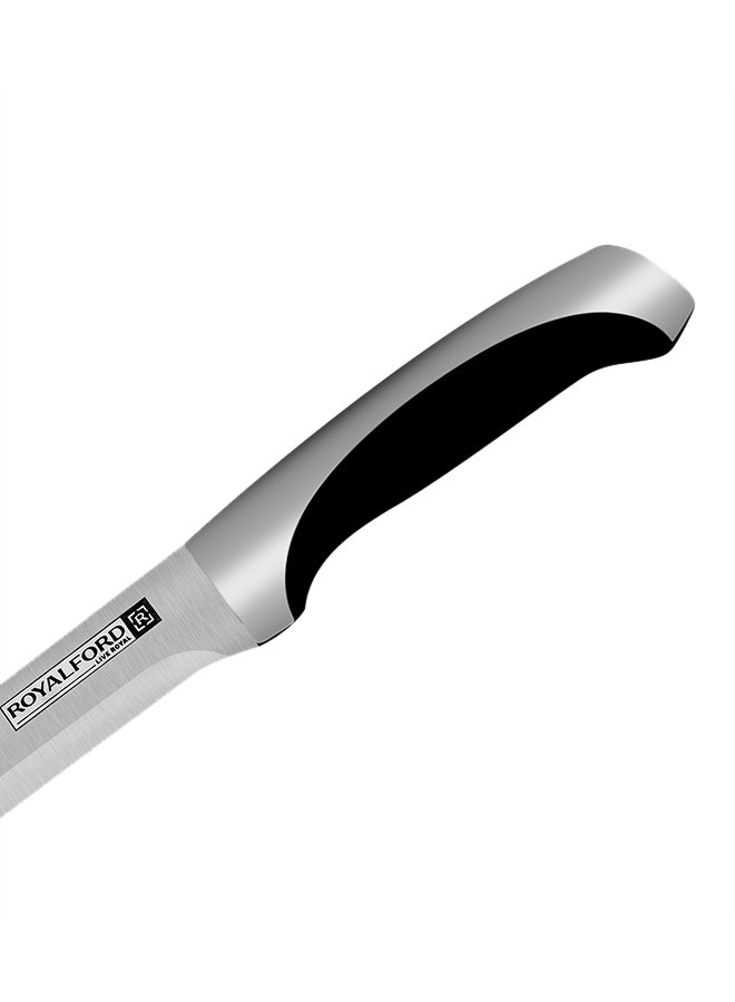 Royalford - Utility Knife Premium-Grade Extra-Sharp Ss Blade With Convenient Ss+Abs Handle Silver/Black 5inch - Image 1