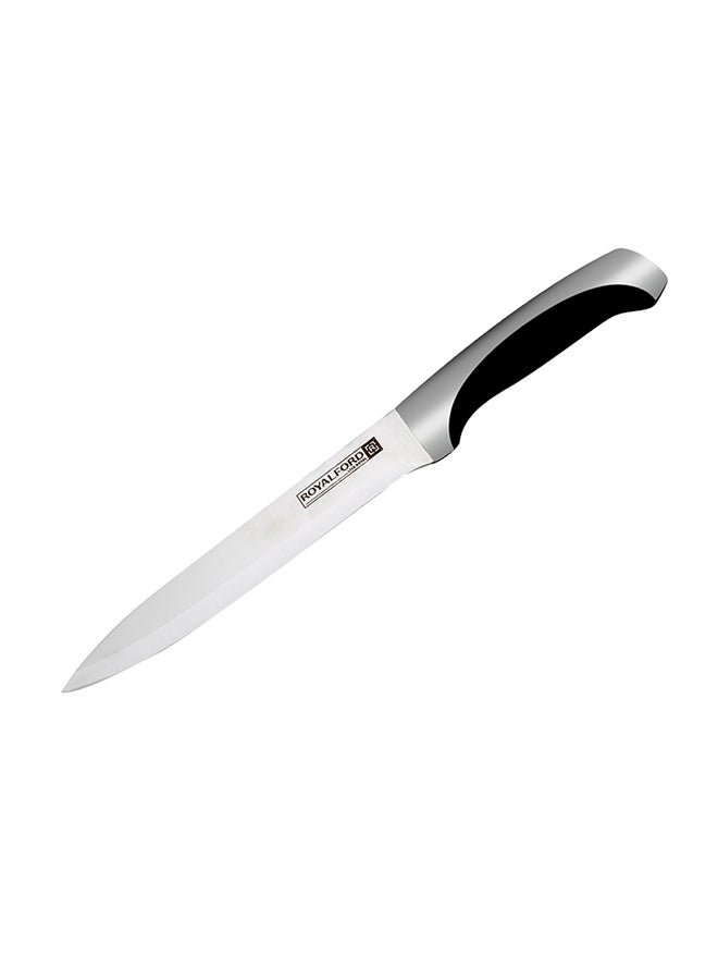 Royalford - Utility Knife Premium-Grade Extra-Sharp Ss Blade With Convenient Ss+Abs Handle Silver/Black 5inch - Image 1