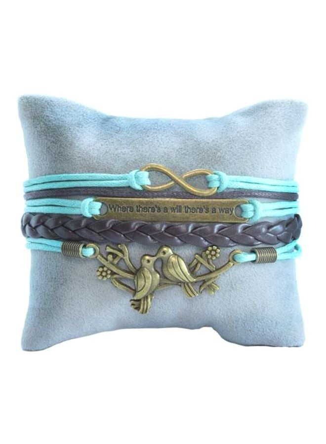 Bird Designed Multi Layer Leather Bracelet
