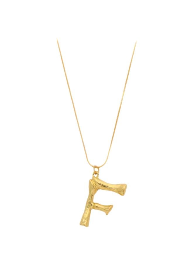 Chain Necklace With Alphabet F Pendant 