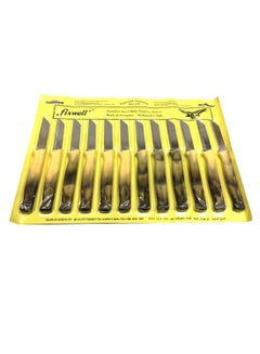 Fixwell 12-Piece Marble Handle Fruit Knife Set Black/Yellow/Silver 12 x 18centimeter 