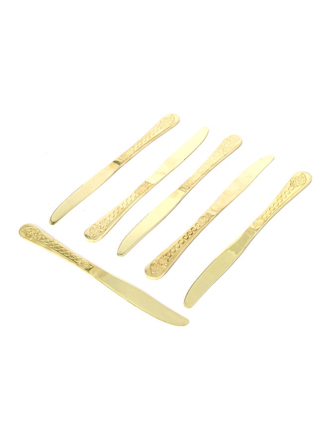 Soleter 6-Piece Dinner Knife Set Golden 14centimeter - Image 1