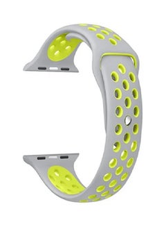 Pearl in Oyster Replacement Strap For Apple Watch Series 3//4/5- Silver/Yellow  - Image 2