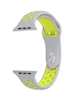 Pearl in Oyster Replacement Strap For Apple Watch Series 3//4/5- Silver/Yellow  - Image 5