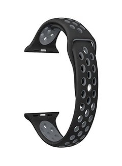 Pearl in Oyster Silicone Replacement Band For Apple Watch Series 3/4/5 Black/Gray  - Image 2