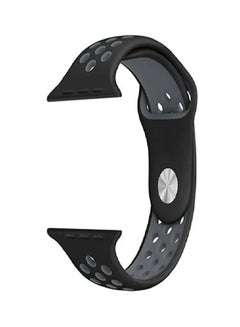 Pearl in Oyster Silicone Replacement Band For Apple Watch Series 3/4/5 Black/Gray  - Image 3