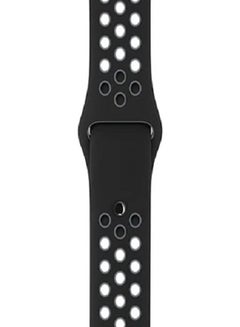 Pearl in Oyster Silicone Replacement Band For Apple Watch Series 3/4/5 Black/Gray  - Image 4
