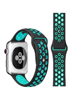 Pearl in Oyster Replacement Band For Apple Watch Series 3 42mm Black/Lake Cyan  - Image 3