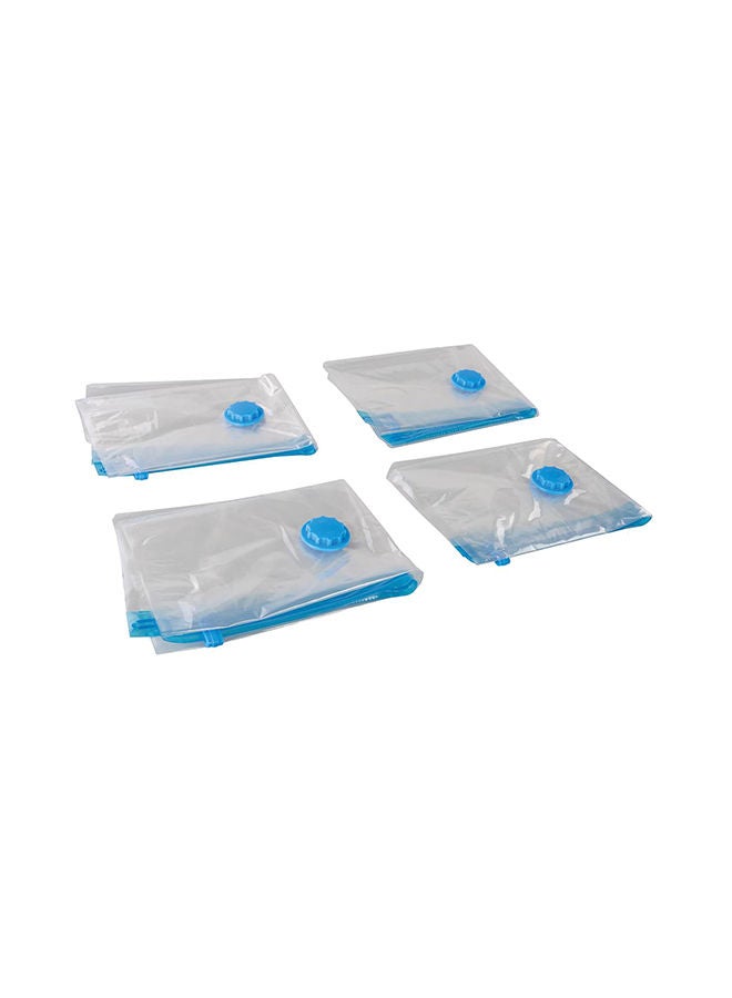 حقيبة تخزين بالتفريغ الهوائي من 4 قطع شفاف/أزرق شفاف/أزرق - Image 1