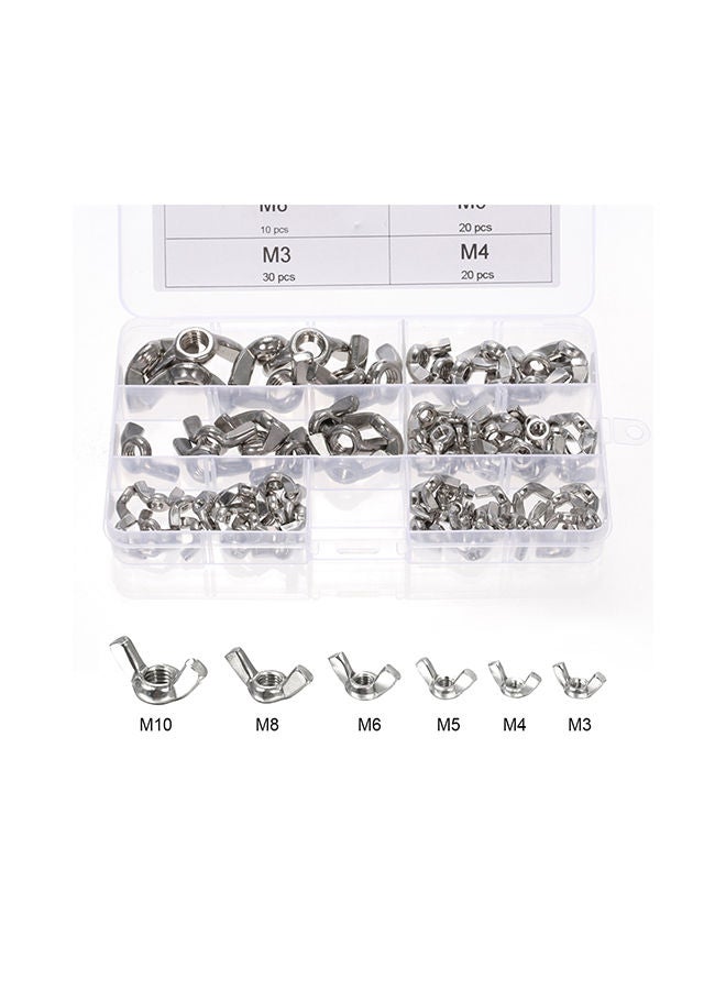 Stainless Steel Cap Hexagon Nut Kit Silver  - Image 2
