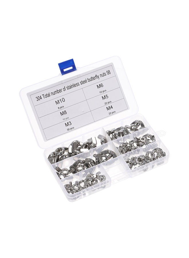 Stainless Steel Cap Hexagon Nut Kit Silver  - Image 1