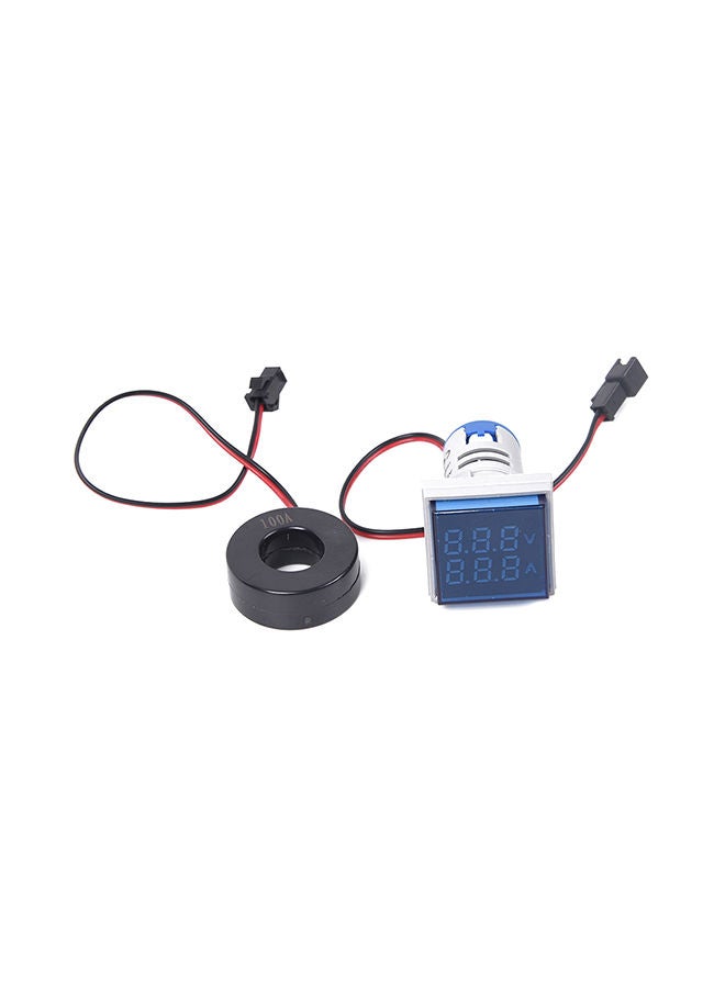 Generic Mini Square LED Digital Voltmeter Ammeter Black/White  - Image 2