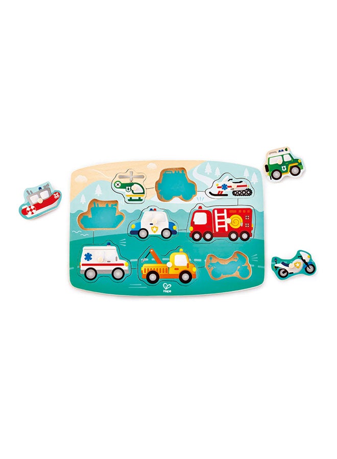 Hape 10-Piece Emergency Peg Puzzle Set E1406  - Image 2