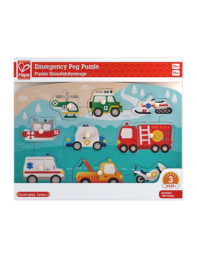 Hape 10-Piece Emergency Peg Puzzle Set E1406  - Image 4