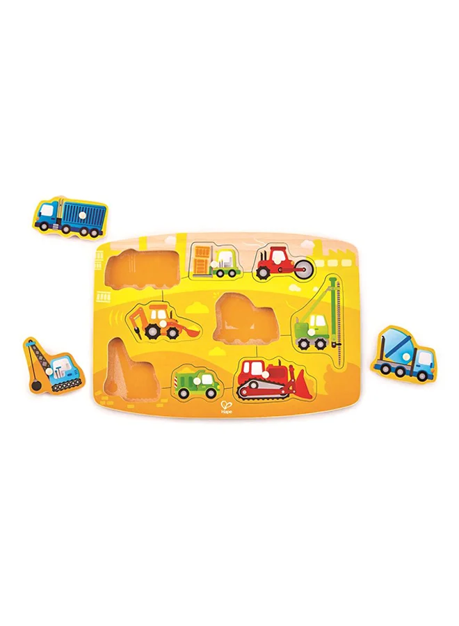 Hape 10-Piece Construction Peg Puzzle Set E1407