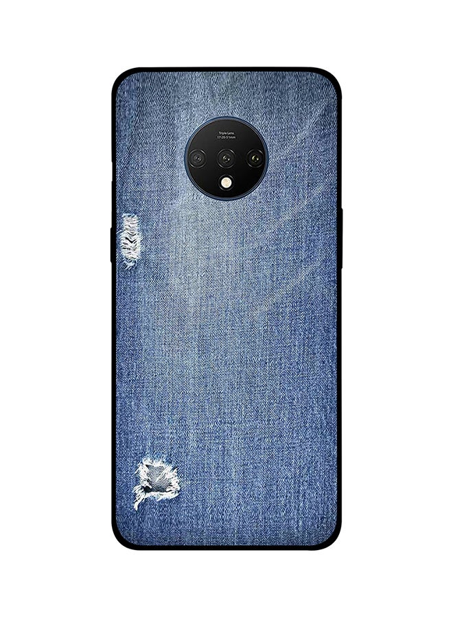 Protective Case Cover For Oneplus 7T Blue Jeans Pattern