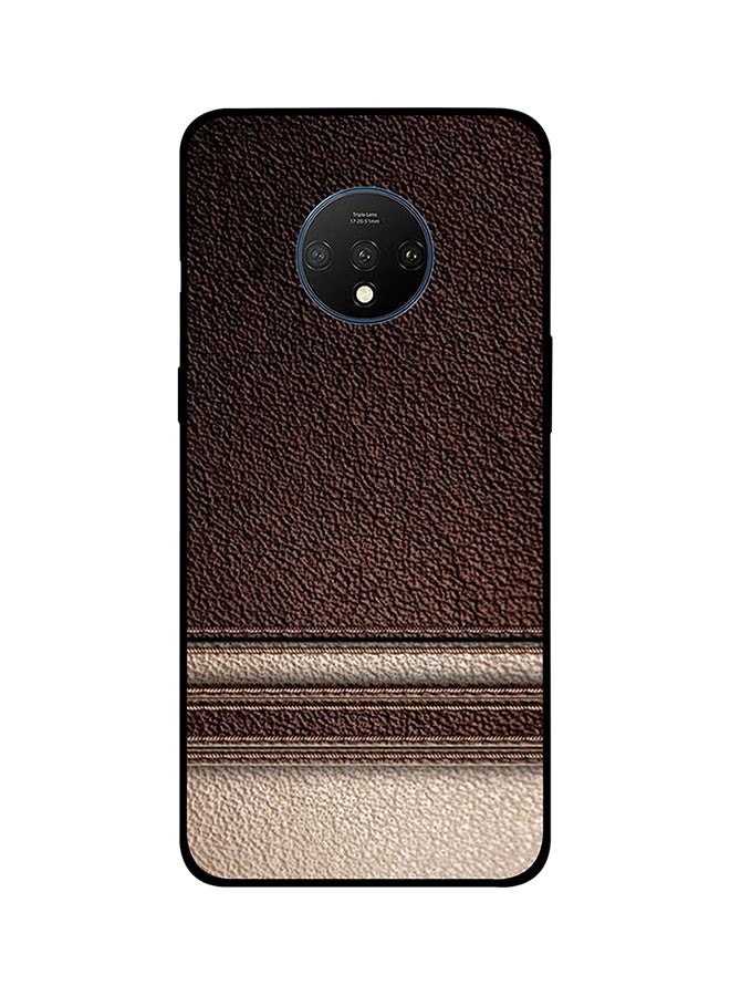 Protective Case Cover For Oneplus 7T Brown Leather