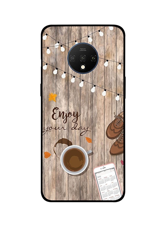 غطاء حماية واقٍ لهاتف ون بلس 7T نمط مطبوع بعبارة "Enjoy Your Day"