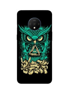 Protective Case Cover For Oneplus 7T Green Art Owl