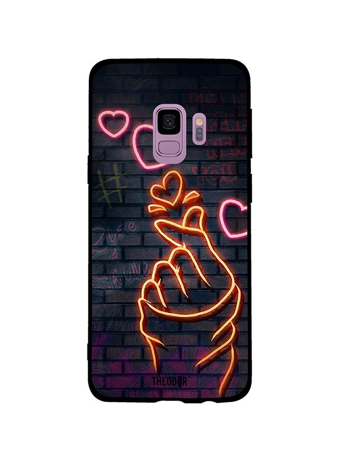 غطاء حماية واقٍ لهاتف سامسونج جالاكسي S9 يد وقلب