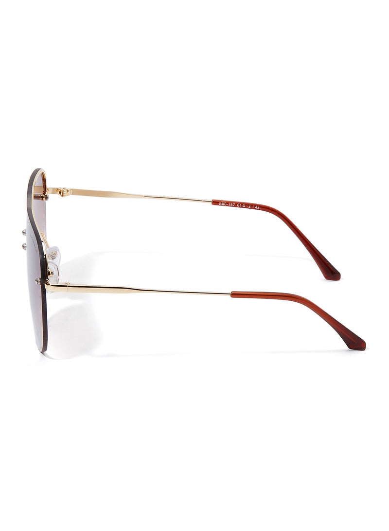 Sunshade Rimmed Aviator Sunglasses - Image 3