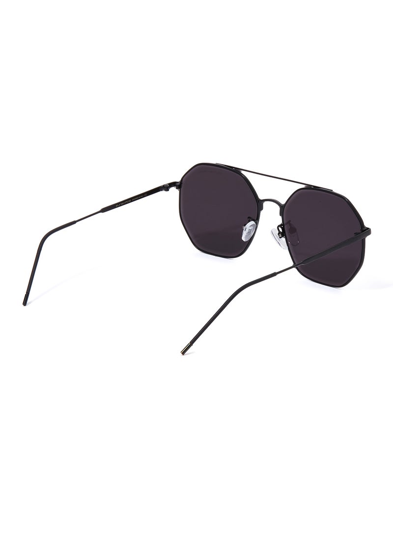 Sunshade - Women's Hexagon Sunglasses Ss-B 80135 Blk - Image 1