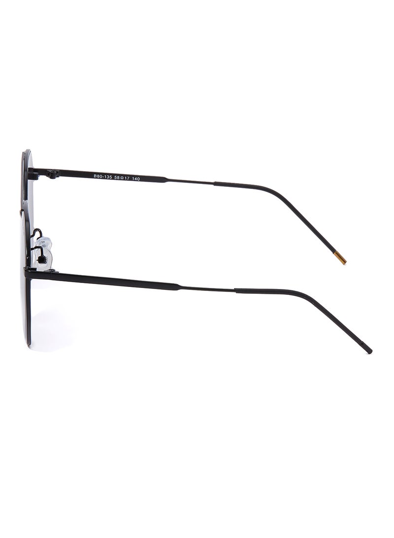 Sunshade - Women's Hexagon Sunglasses Ss-B 80135 Blk - Image 1