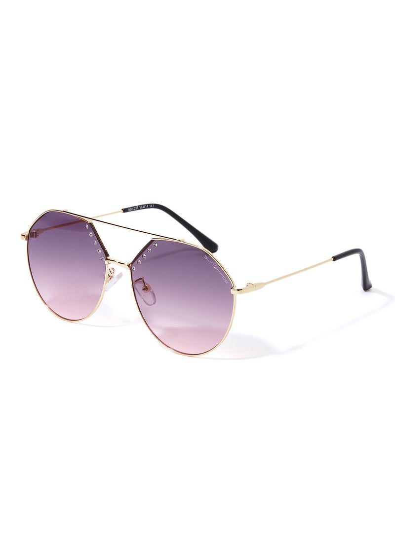 Sunshade Women's Rimmed Round Sunglasses Ss-B 80237 Pink-D - Image 1