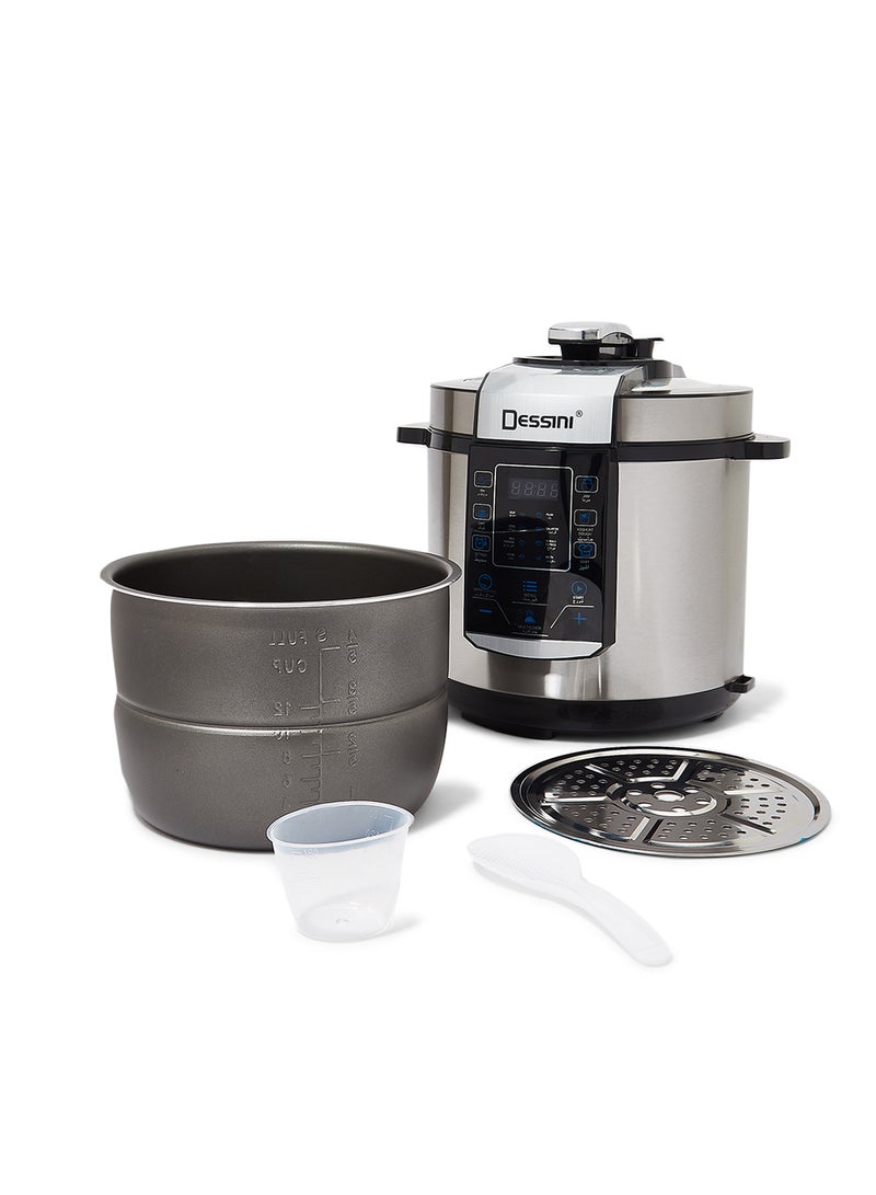 DESSINI Electric Pressure Cooker 6 L 1000 W 6006-6L Silver/Black/Blue  - Image 3