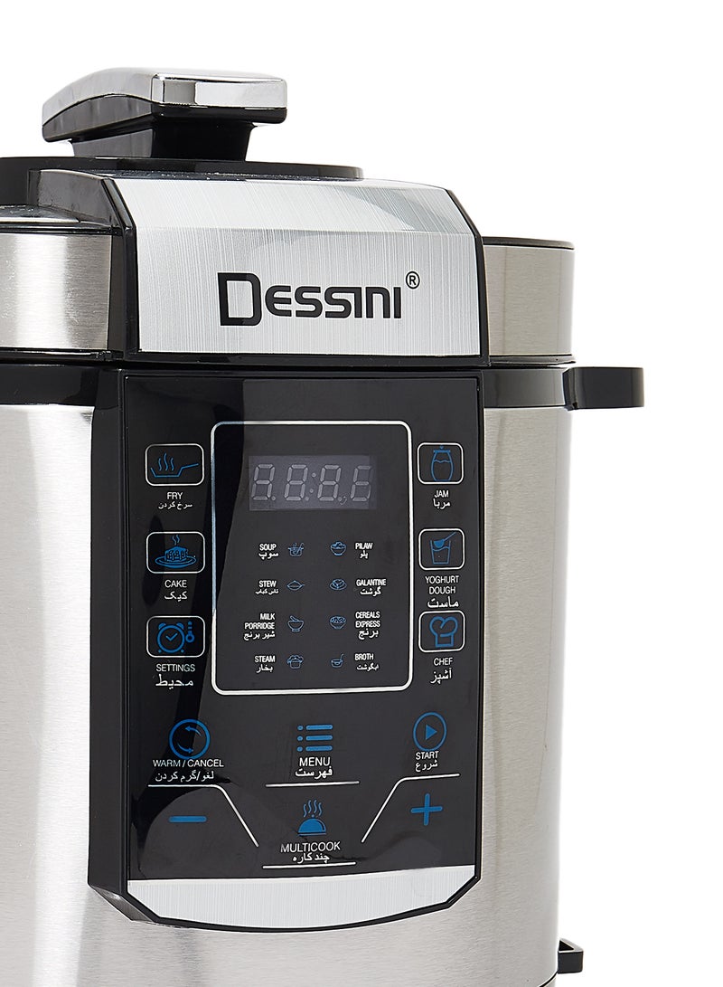 DESSINI Electric Pressure Cooker 6 L 1000 W 6006-6L Silver/Black/Blue  - Image 4